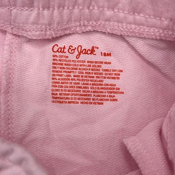 Cat & Jack Girls Pink Flexible Drawstring Shorts Size 18 months - Picture 4 of 4